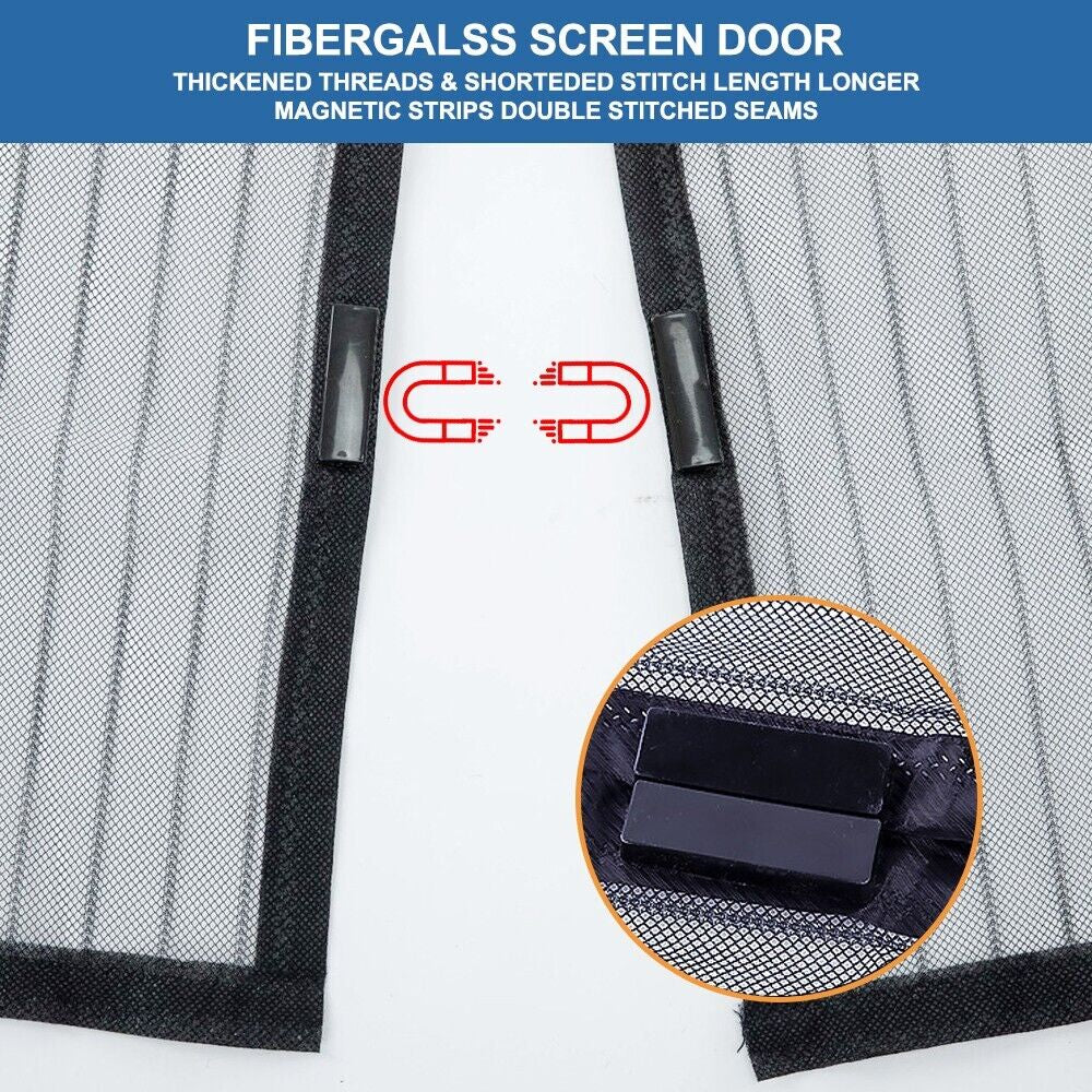 Premium Magnetic Screen Door Mesh Curtain - Heavy-Duty Mosquito Net for Hands-Free Access