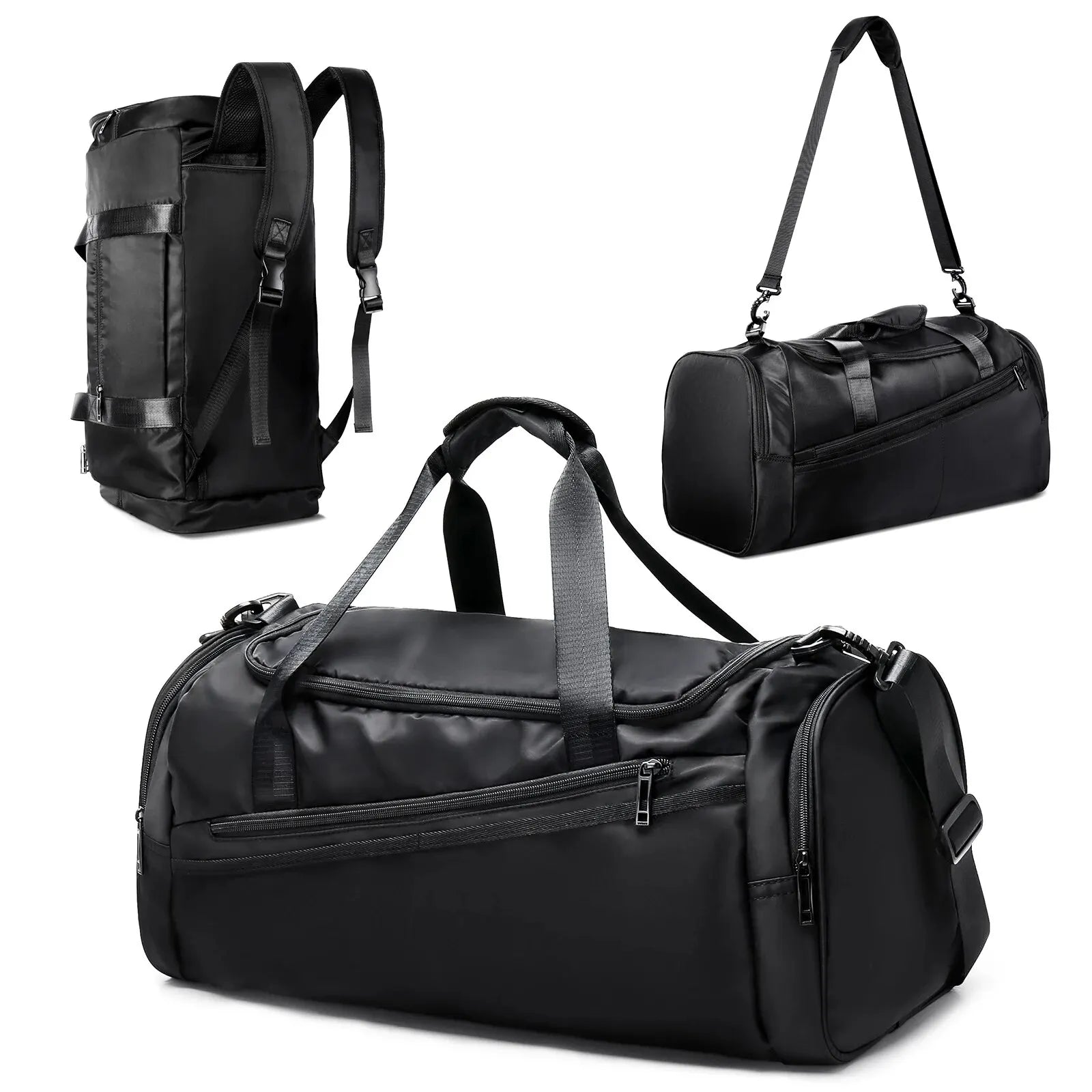 Lightweight 40L Sports Duffel Bag with Shoe Compartment for Men and Women - Foldable Travel Gym Bag